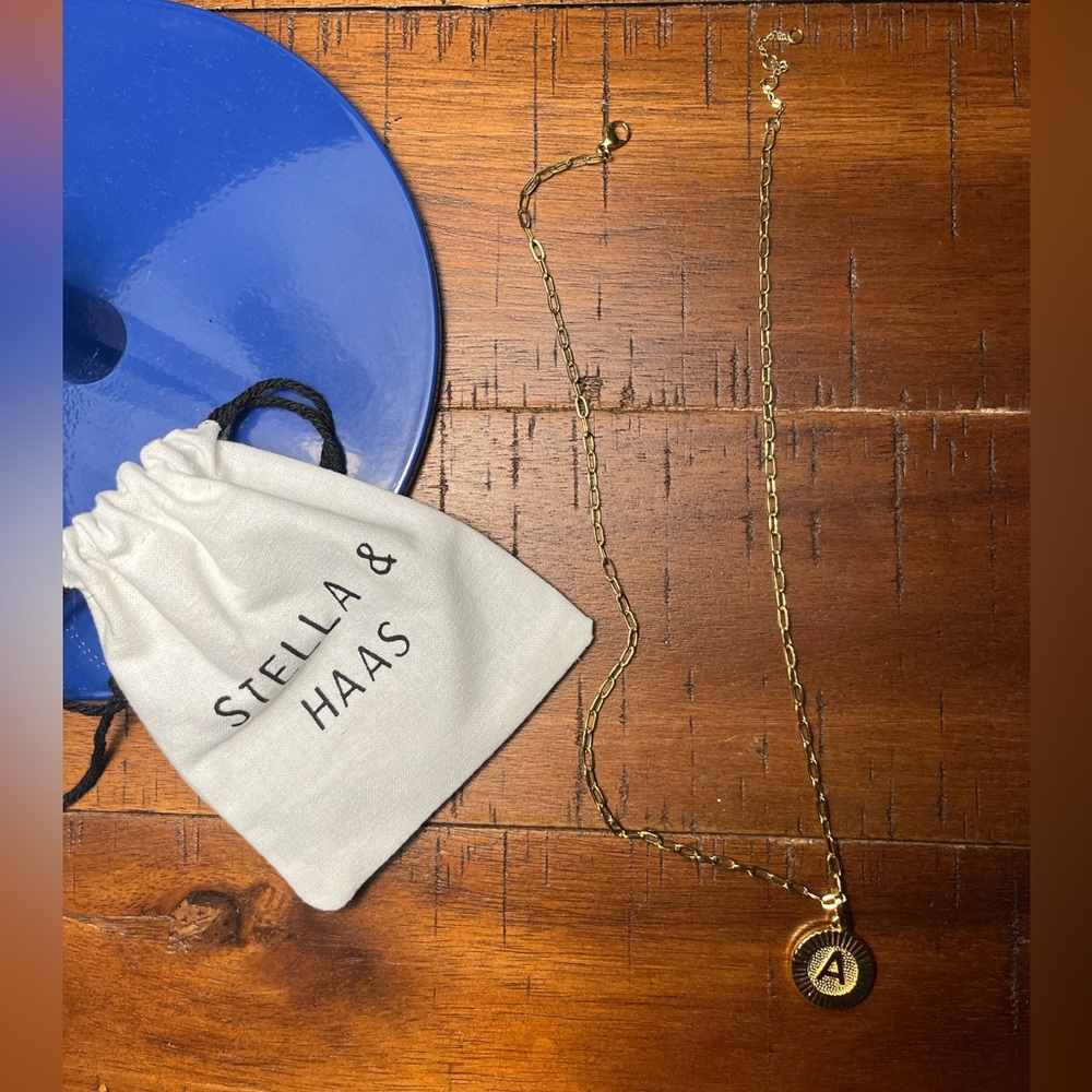 Stella & Haas Circle Initial Necklace “A”